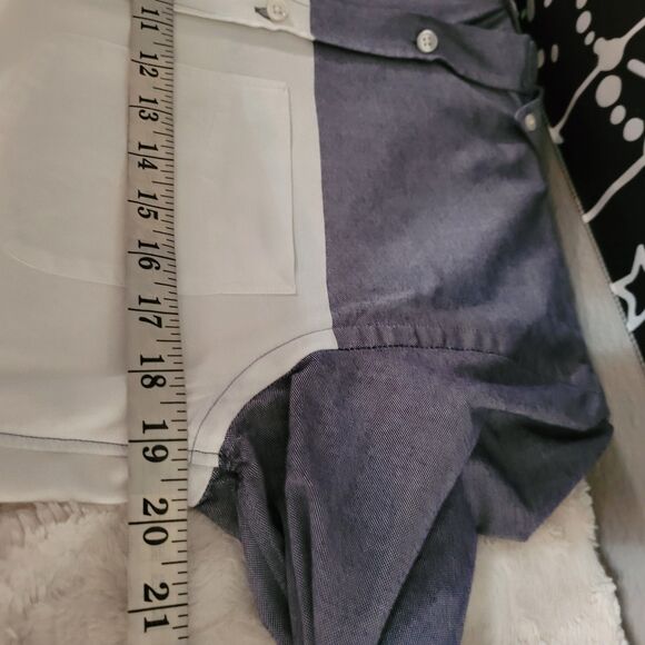 J Crew Shirt Mens Size Small Blue White Color Block Preppy Button Up - Picture 9 of 9